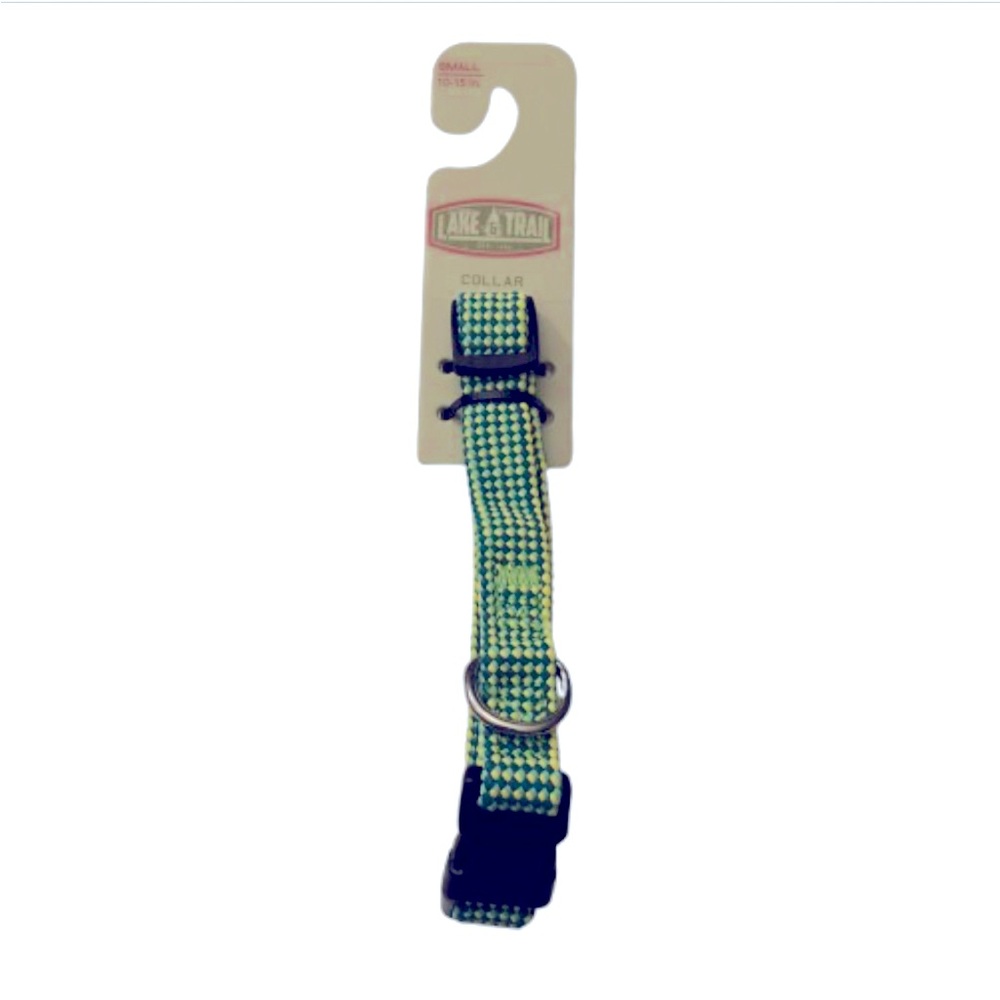 2/$20 NEW LAKE & TRAIL Braided Dog Collar SMALL 10” - 15” Neck Size Green